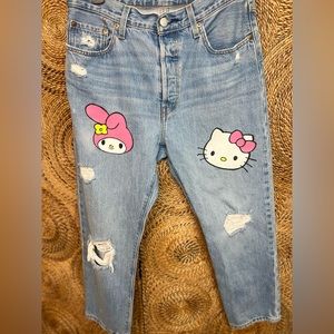 Upcycled Painted 501 jeans